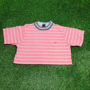 Vintage 90s Gotcha Cropped Shirt Womens Small 22x16 Pink Baggy